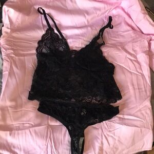 Black see through Lingerie with matching top